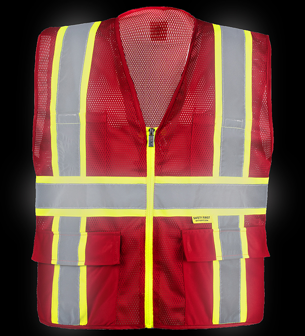 Professional Red Mesh Safety Vest MP40-RD