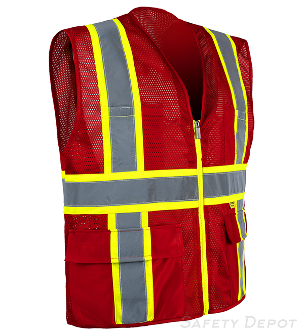 Professional Red Mesh Safety Vest MP40-RD