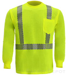 TL125C-2 Class 2 Lime/yellow Long Sleeve Shirt THUMBNAIL