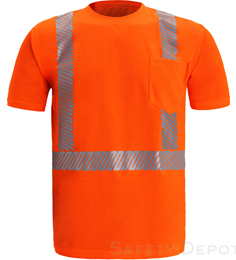 2W intl Hi Vis Orange Class 2 short sleeve Tee Shirt THUMBNAIL