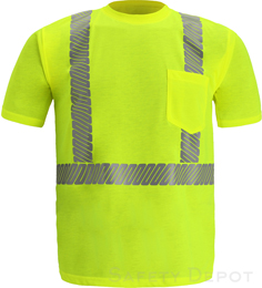 Fluorescent yellow 100% breathable polyester that wicks away moisture and provides maximum comfort THUMBNAIL