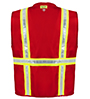 VEL6038-RD Red Velcro Safety Vest SWATCH