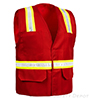 VEL6038-RD Red Velcro Safety Vest SWATCH