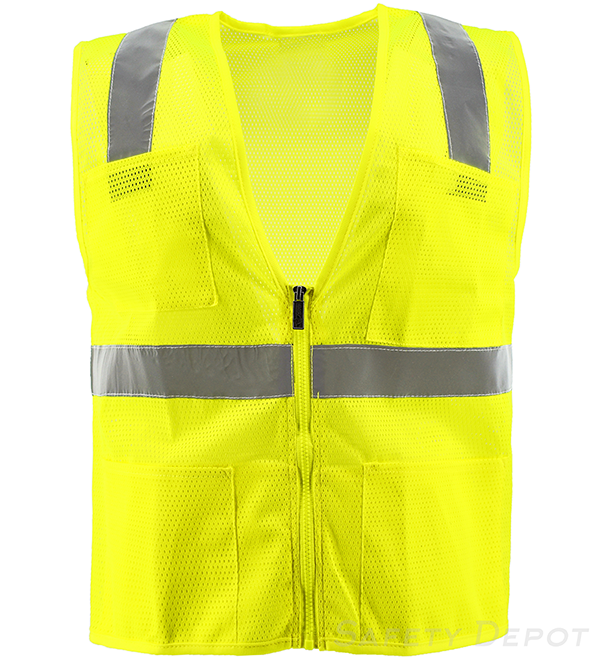 MSD1001LM Lime Mesh Safety Vest MAIN