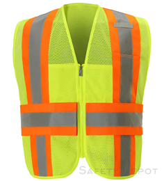 2-inch reflective stripes are visible for day and night usage with bright orange backing to create a two-toned hi-vis ve THUMBNAIL