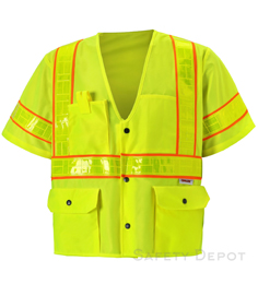 8148C-3 Class 3 Yellow Snap Front Safety Vest THUMBNAIL