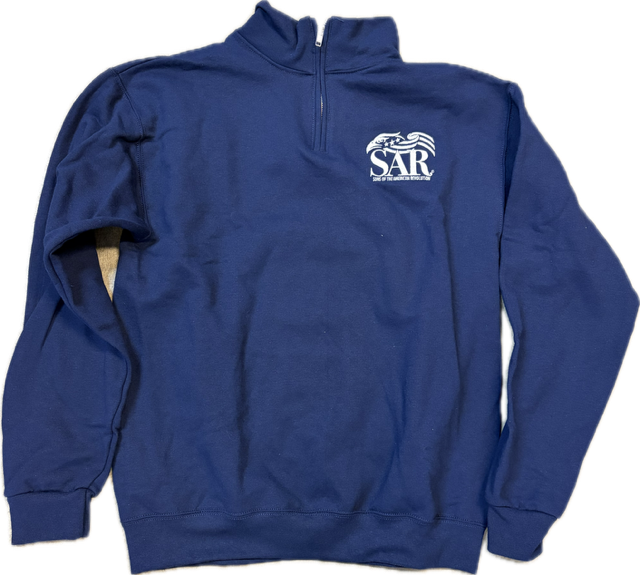 Navy 1/4 Zip w/ Emblem Logo THUMBNAIL