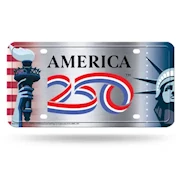 America 250 Car Front License Plate THUMBNAIL