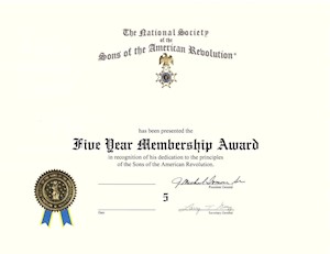 5 YEAR SERVICE CERTIFICATE LARGE