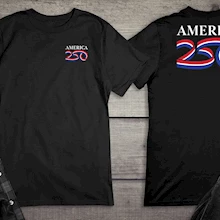 America 250th Anniversary Black T-Shirt LARGE