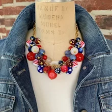 Red White and Blue Charm Necklace LARGE