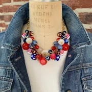 Red White and Blue Charm Necklace THUMBNAIL