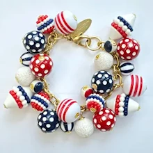 Red White and Blue Charm Bracelet LARGE