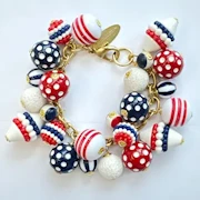 Red White and Blue Charm Bracelet THUMBNAIL