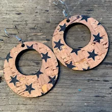 Black Star Cork Earrings LARGE
