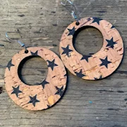 Black Star Cork Earrings THUMBNAIL