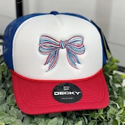 Patriotic Bow Trucker Snapback Hat THUMBNAIL
