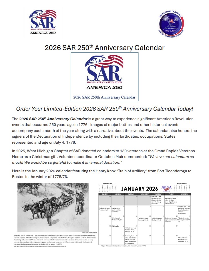 250th Anniversary Calander SWATCH