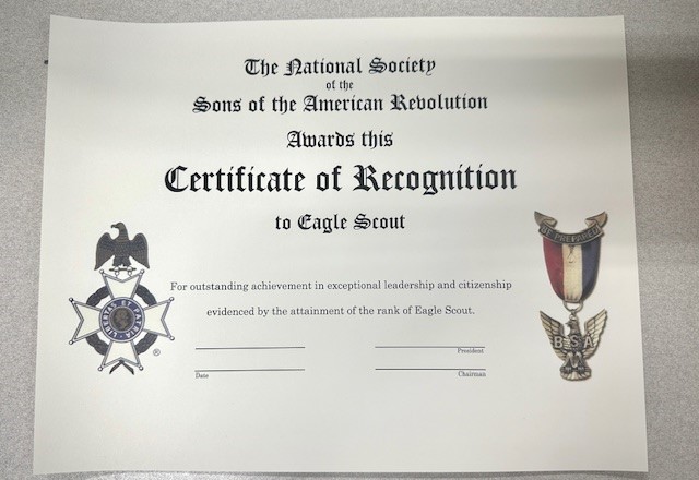 EAGLE SCOUT PRINTED CERTIFICATE (PACK OF 10) LARGE