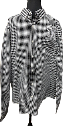 Black/White Gingham Dress Shirt LARGE
