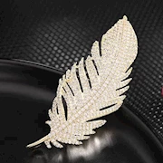 Gold Feather Brooch THUMBNAIL