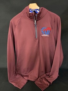 MAROON 1/4 Zip Stretch Pullover LARGE
