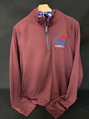 MAROON 1/4 Zip Stretch Pullover THUMBNAIL