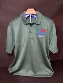 GREEN POLO W/SAR LOGO LARGE