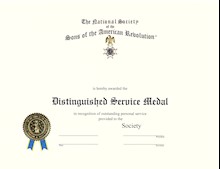 State Distinguished Service Medal Certificate LARGE