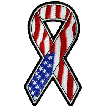 American Flag Ribbon Patch THUMBNAIL