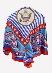 Stars and Stripes Silk Scarf LARGE