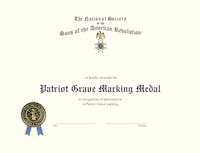 PATRIOT GRAVE MARKING MEDAL CERTIFICATE MAIN