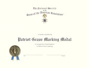 PATRIOT GRAVE MARKING MEDAL CERTIFICATE THUMBNAIL