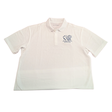 White SAR Polo with Navy Logo LARGE