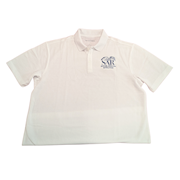 White SAR Polo with Navy Logo THUMBNAIL