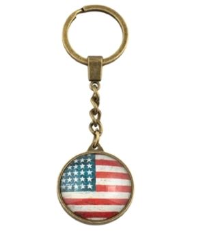 American Flag Keychain Bronze MAIN