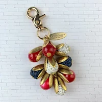 Red White and Blue Beaded Bag Charm MAIN