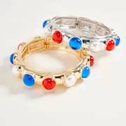 Gold Bracelet with Patriotic Accents THUMBNAIL
