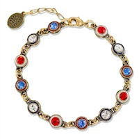 Classic Red White and Blue Crystal Vintage Inspired Bracelet MAIN