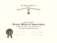 BRONZE CAR MEDAL OF APPRECIATION CERTIFICATE MAIN