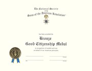 BRONZE GOOD CITIZENSHIP MEDAL CERTIFICATE THUMBNAIL