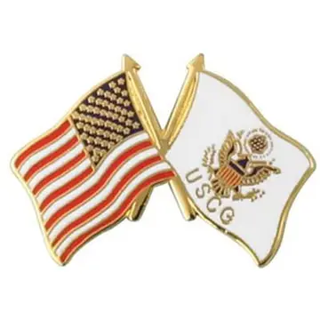 USA and Military Crossed Flags Pin MAIN
