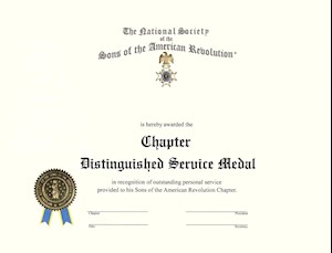 CHAPTER DISTINGUISHED SERV. MEDAL CERT. LARGE