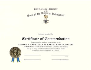 ESSAY COMMENDATION CERTIFICATE LARGE