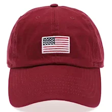 American Flag Burgundy Hat LARGE