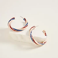 Patriotic Striped Hoop Earrings MAIN