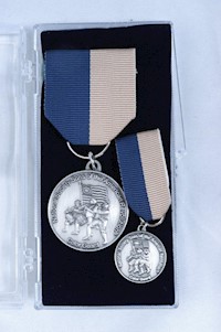 LARGE SILVER COLOR GUARD MEDAL SET MAIN