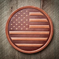 Flag Leather Coaster MAIN