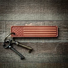 Flag leather Keychain LARGE