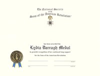 LYDIA DARRAGH MEDAL CERTIFICATE MAIN